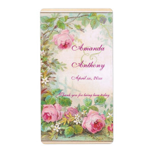 Vintage Ro Engelska Garden Vin/Vatten-etikett Fraktsedel