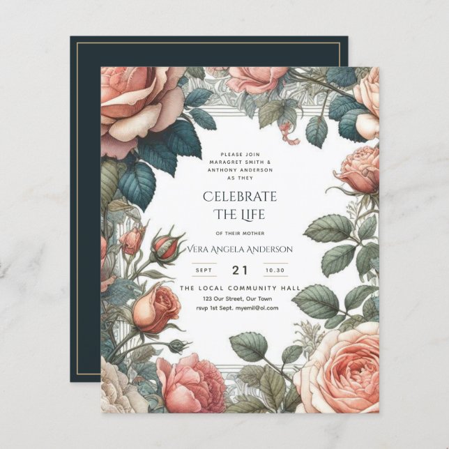 Vintage Ro Firande i Dikt Life Memorial (Fram/baksida)