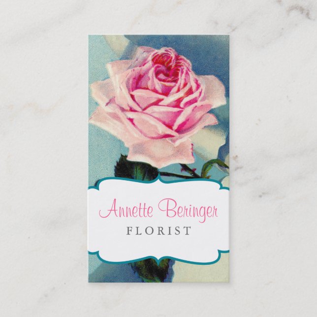 Vintage Ro Florist-Affärskortet Visitkort (Framsida)