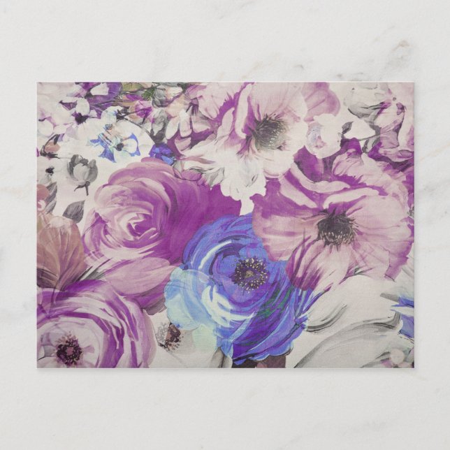 Vintage Ro Flowers Mönster Illustration Vykort (Framsida)