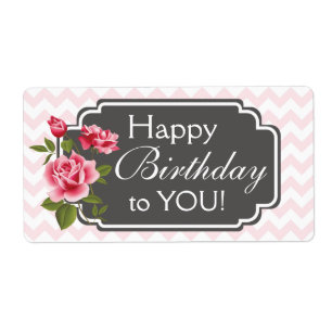 Vintage Ro födelsedagsetiketter Fraktsedel