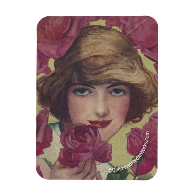 Vintage Ro Girl Magnet (Vertikal)