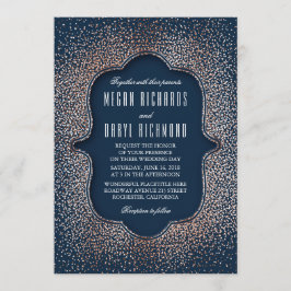 Vintage Ro Glitter Konfetti flottan Bröllop Inbjudningar