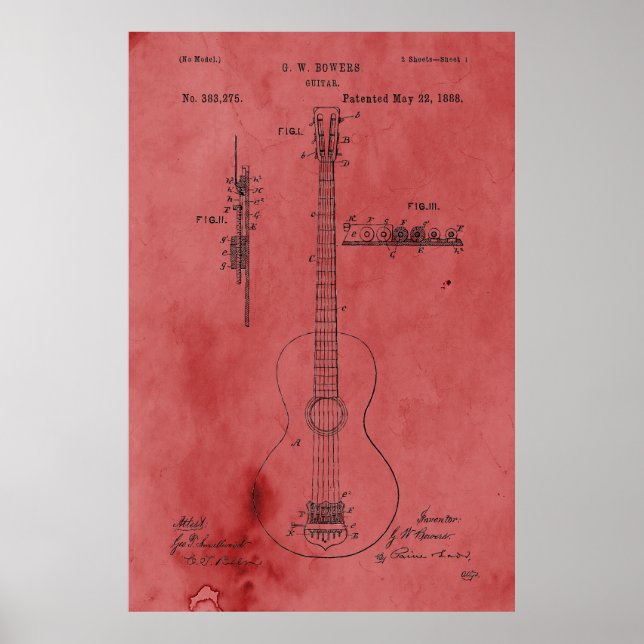 Vintage Ro Guitar Patent Poster (Framsidan)