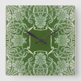 Vintage Ro i Grönt-tidsstycke Fyrkantig Klocka