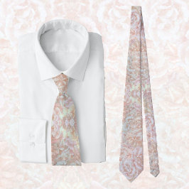 Vintage ro i kräm - blommönster slips