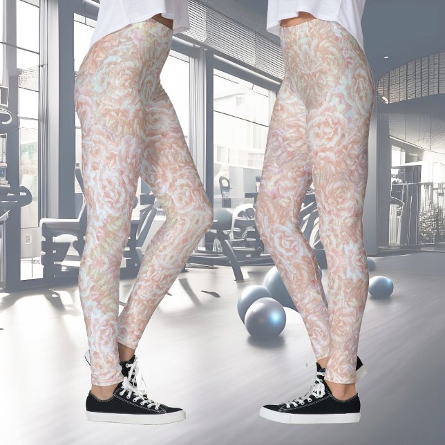 Vintage ro mönster i grädde - blommönster leggings (Skapare uppladdad)