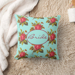 Vintage Ro och Aqua Bride Bröllop KeepVII Kudde