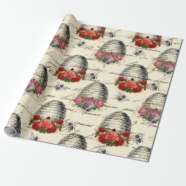 Vintage Ro och Beehive Presentpapper (Utrullad)