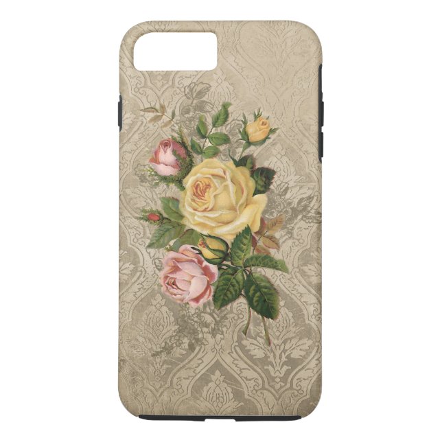 Vintage Ro och Guld Damask Case-Mate iPhone Skal (Baksida)