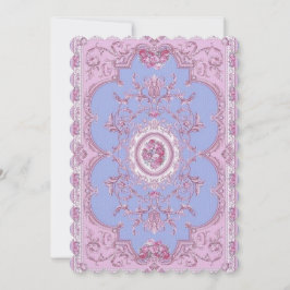 Vintage Ro och Rosa Elegant Tack Kort