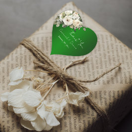 Vintage Ro om Emerald Boho Bröllop Hjärtformat Klistermärke