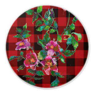 Vintage Ro Red and Black plaid Knopp