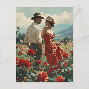 Vintage Ro Romantik Vykort