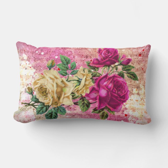 Vintage Ro Rosa Cream Lumbarkudde (Framsida)