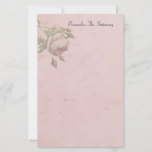 Vintage Ro Rosa Personlig Stationery Brevpapper