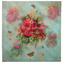 vintage, ro, rosor, valentin, blommigt, blått kärl