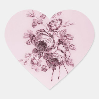 Vintage Ro Sticker Hjärtformat Klistermärke