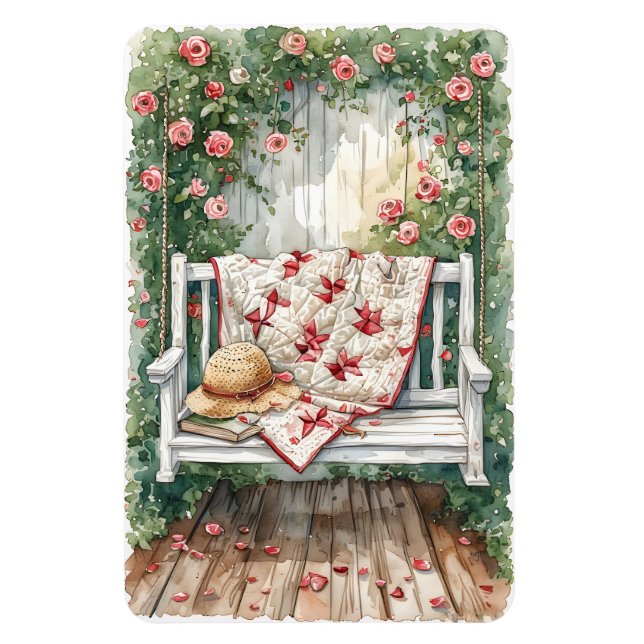 Vintage Ro Swing med Quilt Charm Magnet (Vertikal)