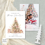 Vintage Ro Träd Guld Photo God jul Julkort<br><div class="desc">Vintage Ro Träd Photo God jul finns i ett handskrivet stil-skript i snyggten. Tillgänglig digitalt och utskriven. Byt ut bild på baksidan med ett eget favoritfoto.</div>