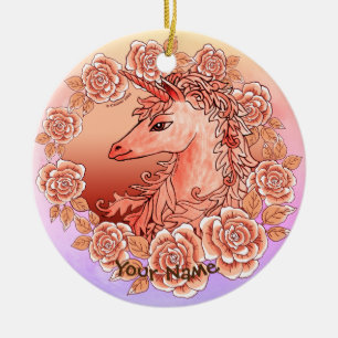 Vintage Ro Unicorn Julgransprydnad Keramik