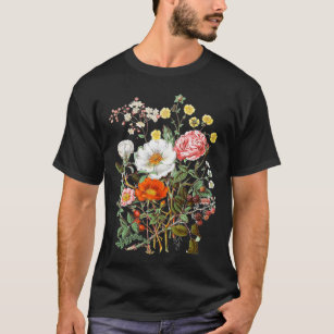 Vintage ro vild i botanisk Blommigt Flower T Shirt