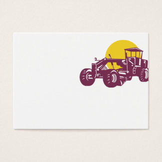 Vintage Road Grader Retro Visitkort