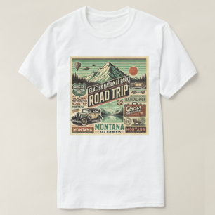 Vintage Road Trip i Glacier National Park: Montana T Shirt