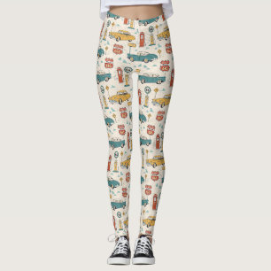 Vintage Road Trip-mönster (1) Leggings
