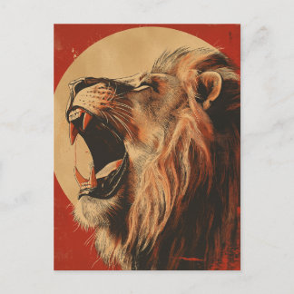 Vintage Roaring Lion  Vykort