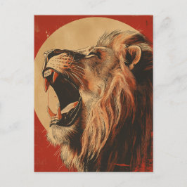 Vintage Roaring Lion  Vykort