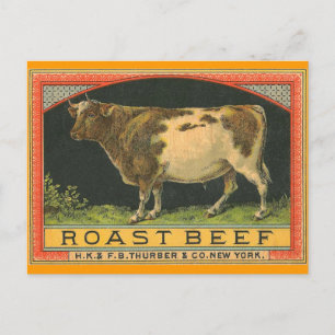 Vintage Roast Beef Annonsering Vykort