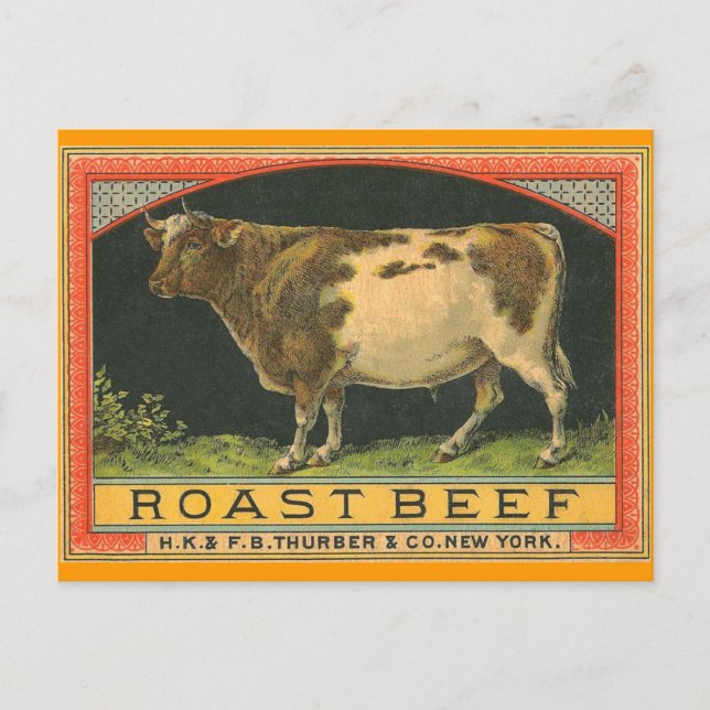 Vintage Roast Beef Annonsering Vykort (Framsida)