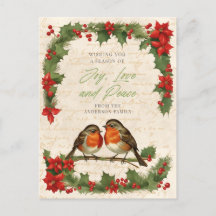 Vintage Robin Birds julkrans