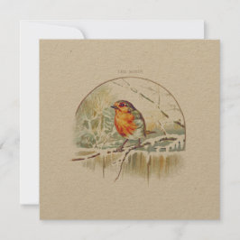 VINTAGE ROBIN "GOD JUL" GREETKORT