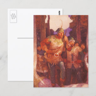 Vintage Robin Hood och hans glada män av NC Wyeth Vykort