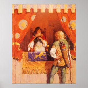 Vintage Robin Huva Meets Maid Marian av NC Wyeth Poster