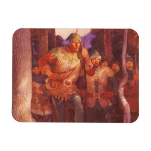 Vintage Robin Huva och Hans Merry Manar av NC Wyet Magnet