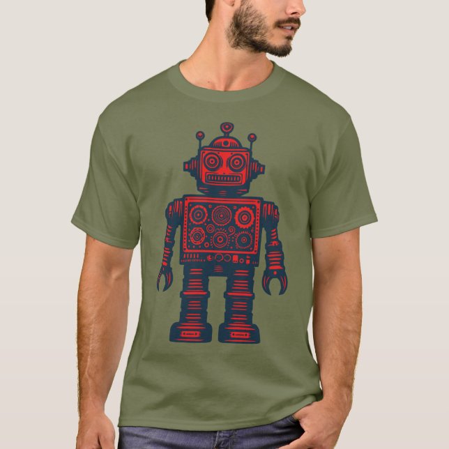 Vintage Robot T Shirt (Framsida)