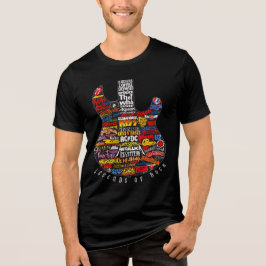 Vintage Rock Guitar Print with 70s and 80s Bands  T Shirt