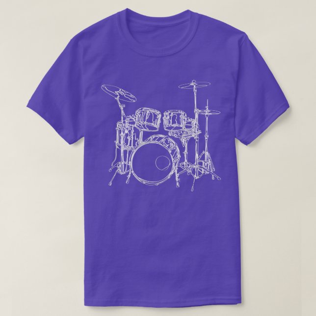 Vintage Rock musik Drum Kit Drummer T Shirt (Design framsida)