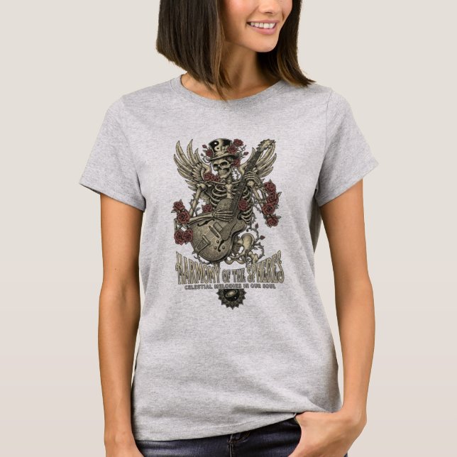 Vintage Rock Skelett Gitarrist  T Shirt (Framsida)