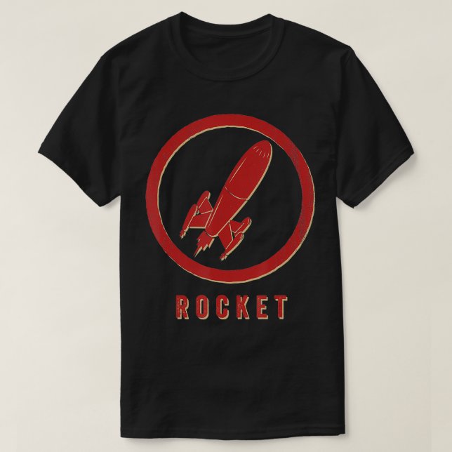 Vintage Rocket Retro T Shirt (Design framsida)