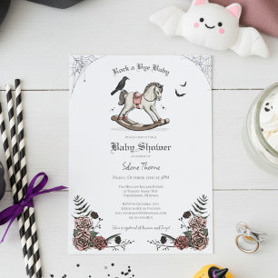 Vintage Rocking Horse Gothic Baby Shower Inbjudningar