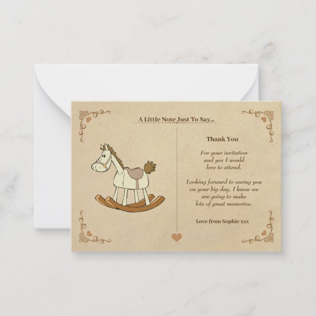 Vintage Rocking Horse Note Card Anteckningskort (Framsida)