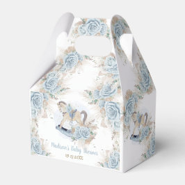 Vintage Rocking Horse Pampas Baby blue Blommigt Presentaskar