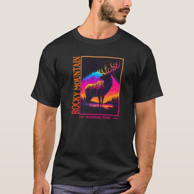 Vintage ROCKY MOUNTAIN National Park Premium T Shirt (Framsida)