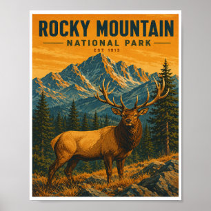 Vintage Rocky Mountain National Park Resa Poster