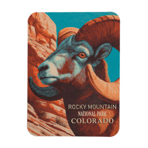 Vintage Rocky Mountain nationalpark Colorado Magnet