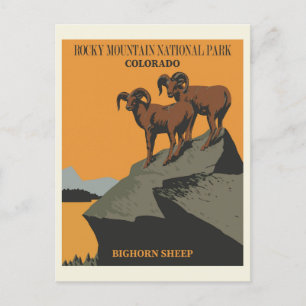 Vintage Rocky Mountain nationalpark Colorado Vykort